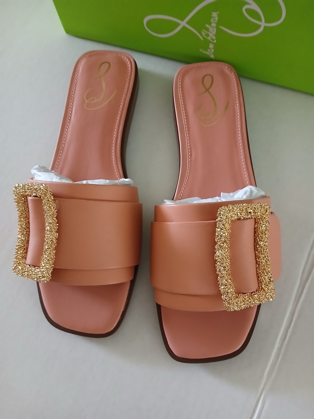 Sam Edelman Inez Canyon Clay Sandals with Gold Buckle Size 6.5 $85 - Picture 3 of 11